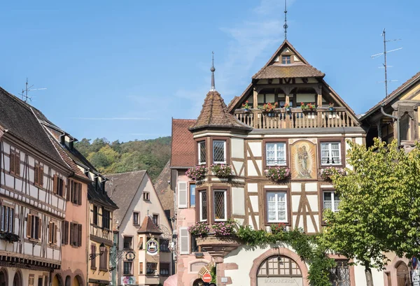 Colorful Half Timbered Houses Kaysersberg Alsace France — Zdjęcie stockowe