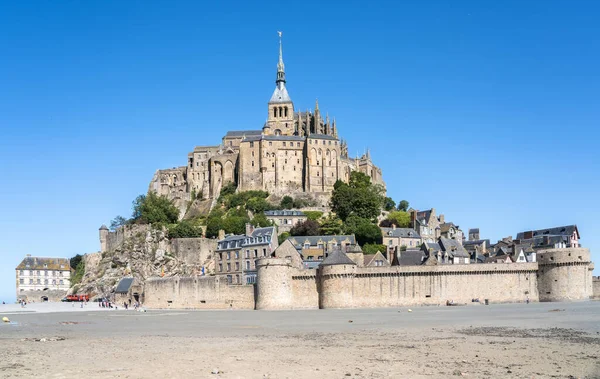Всемирно Известное Abbey Mont Saint Michel France — стоковое фото
