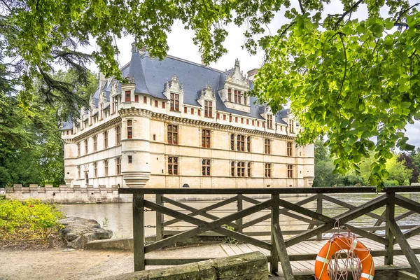 Ünlü Ortaçağ Şatosu Chateau Azay Rideau Fransa — Stok fotoğraf