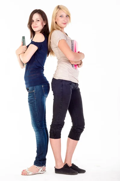 Two beautiful student girls — Stock Photo, Image