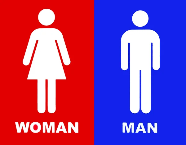 Toilet sign in red and blue — Stock Photo, Image