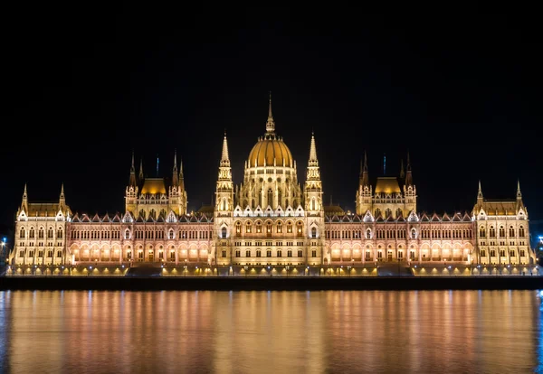 Night detail of the Parliament building in Budapest, Hungary Royalty Free Stock Photos