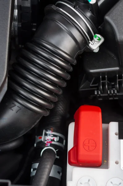 Car interior with plastic pipe closeup — Stock Photo, Image