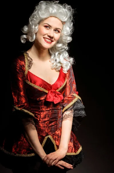 Giovane donna in costume barocco — Foto Stock