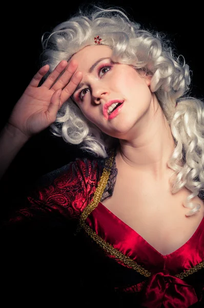 Giovane donna in costume barocco — Foto Stock