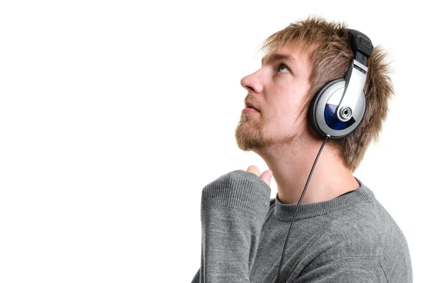 Young man with headphones — Stock Photo, Image
