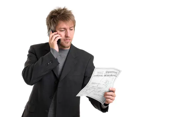 Young man in business suit — Stock Photo, Image