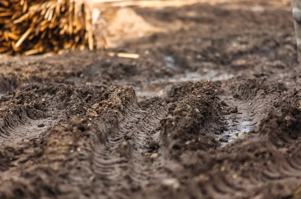 Natte modder met vervaagt — Stockfoto