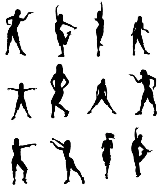 Silhouette af en danser kvinde - Stock-foto