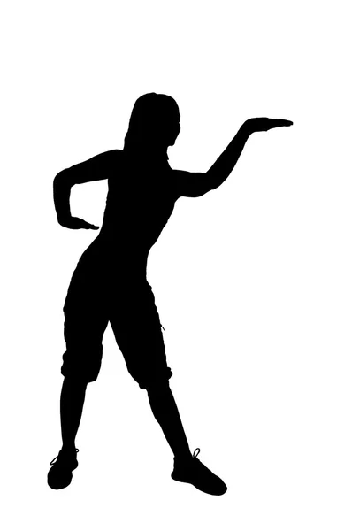 Silhuetten av en dansare kvinna — Stockfoto