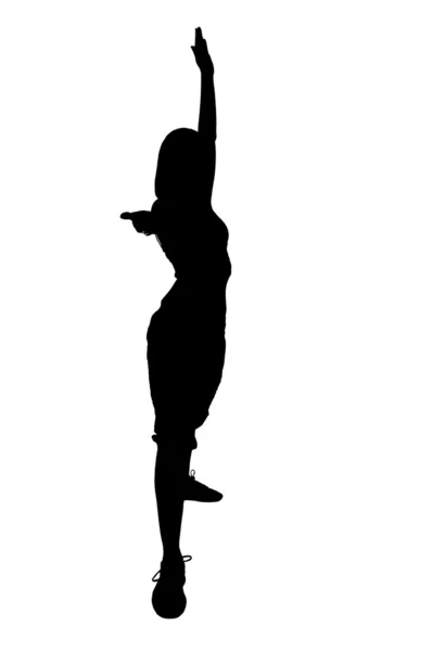 Silhouette of a dancer woman — Stock Photo, Image