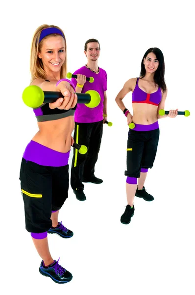 A group of young training — Stock Photo, Image