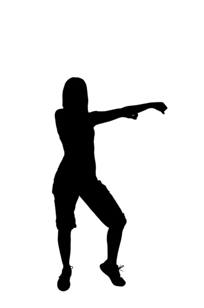 Silhouette of a dancer woman — Stock Photo, Image