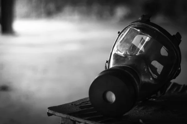 Modern gasmask in a room — Stock Photo, Image