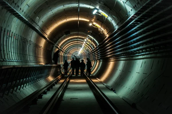 Kolei podziemnej z dużym tunelu — Zdjęcie stockowe