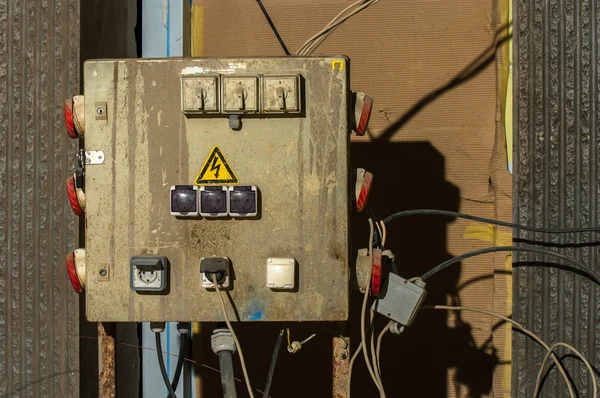 Electric junction box in underground facility — Stock Photo, Image