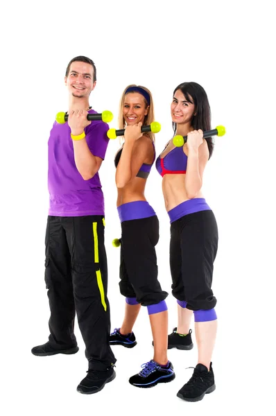 A group of young training — Stock Photo, Image