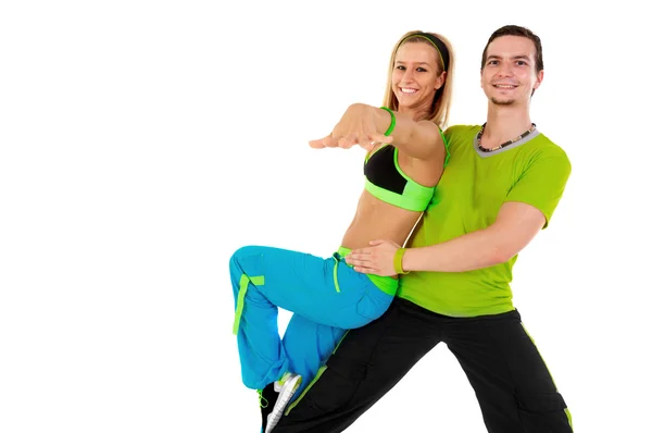 Young Fitness Instructors against white background — Stock Photo, Image