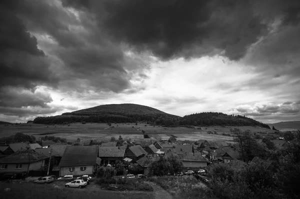 角度拍摄的一个小村庄 — 图库照片