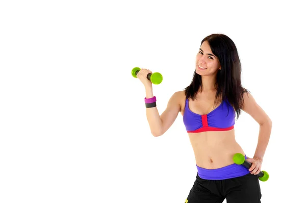 Young Fitness Instructor against white background — Stock Photo, Image