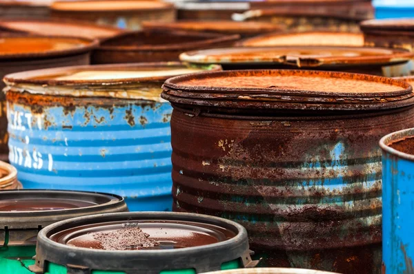 Several barrels of toxic waste — Stock Photo, Image