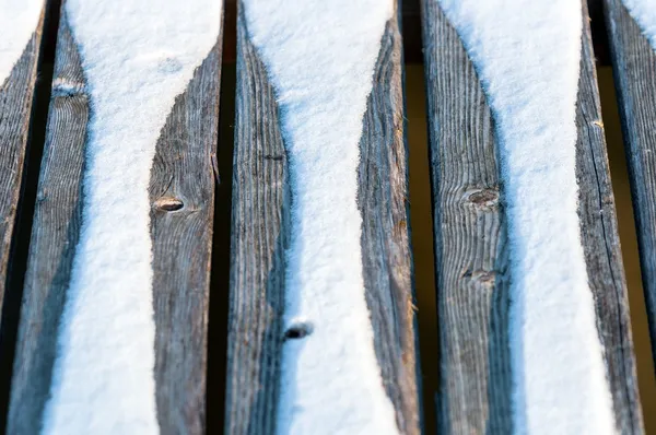 Holz Textur mit Schnee — Stockfoto
