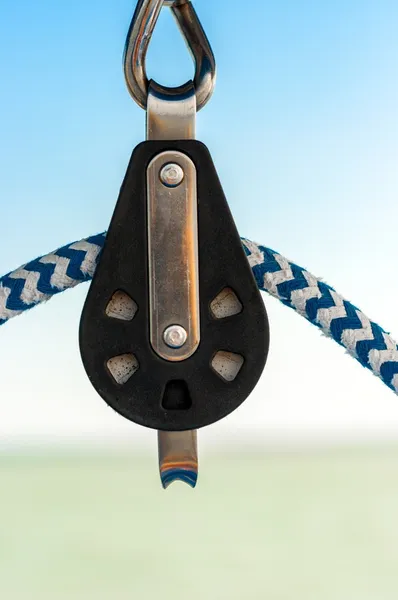 Colorful rope on sailing boat — Stock Photo, Image