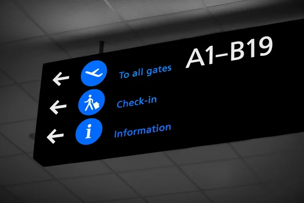 Terminals airport sign at Budapest — Stock Photo, Image