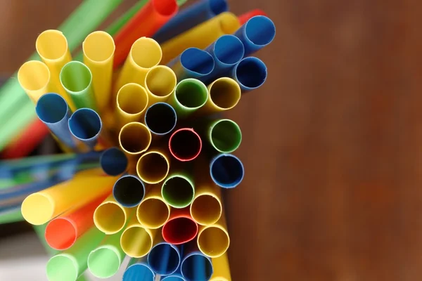 Colorful straws in a bar — Stock Photo, Image