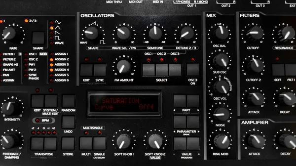Foto close-up de um mixer de áudio — Fotografia de Stock