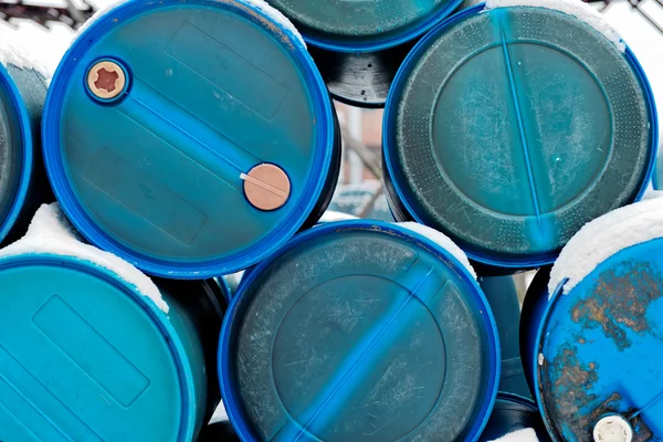 Chemical waste dump with a lot of barrels — Stock Photo, Image