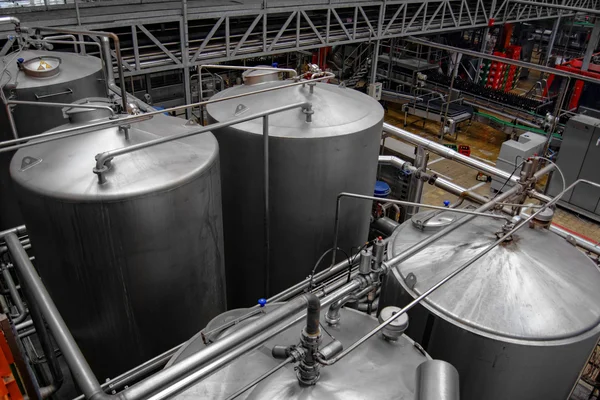 Beer factory interior — Stock Photo, Image