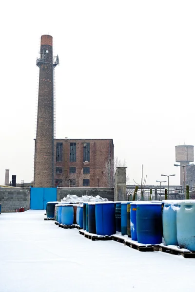 Chemical waste dump with a lot of barrels — Stock Photo, Image