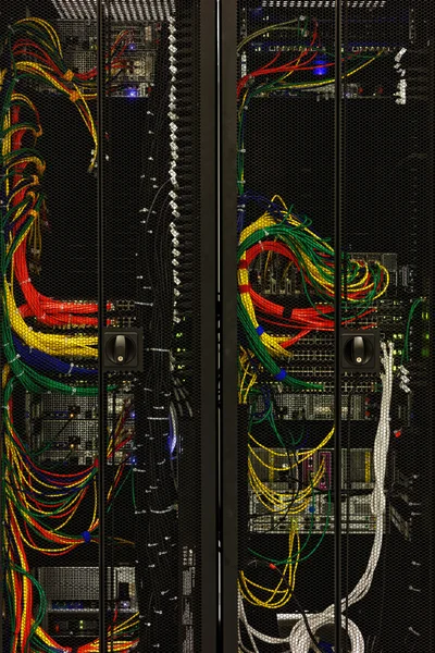 Network cables of a server — Stock Photo, Image