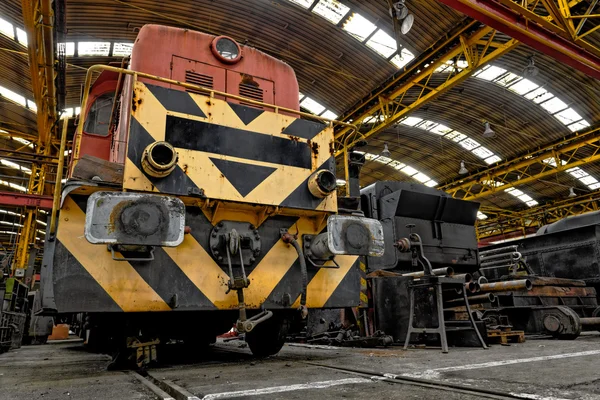 Freight train in garage — Stock Photo, Image
