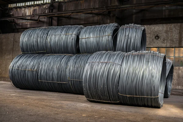 Large coil of Aluminum wire — Stock Photo, Image