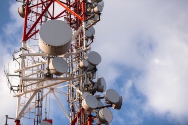 Large Communication tower against sky clipart