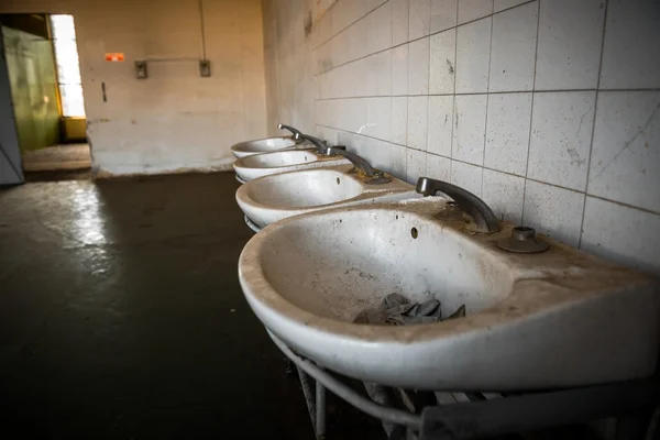Industrial sinks in a factory — Stock Photo, Image