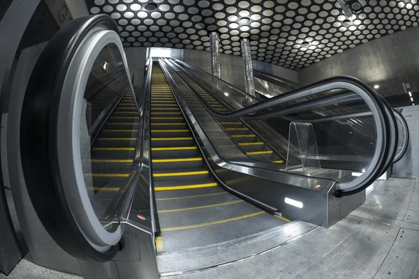 Moving escalator in the business center — Stock Photo, Image