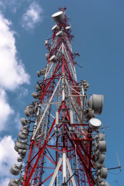 Large Communication tower against sky clipart
