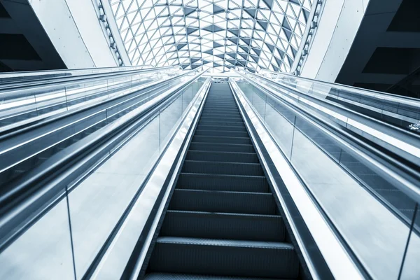 Moving escalator in the business center — Stock Photo, Image