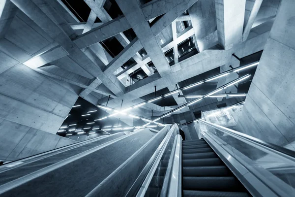 Moving escalator in the business center — Stock Photo, Image