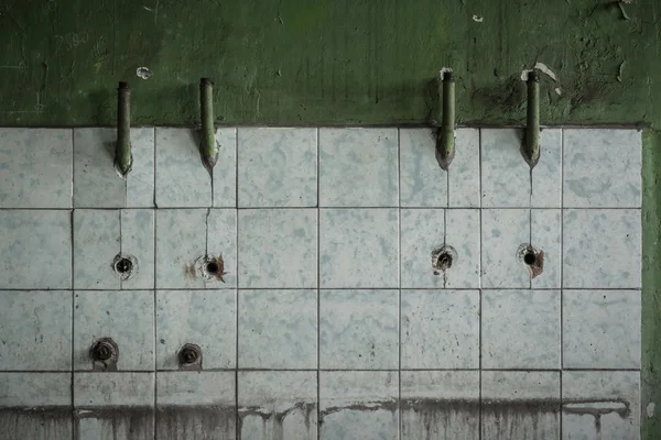 Old tiled wall of an industrial building — Stock Photo, Image