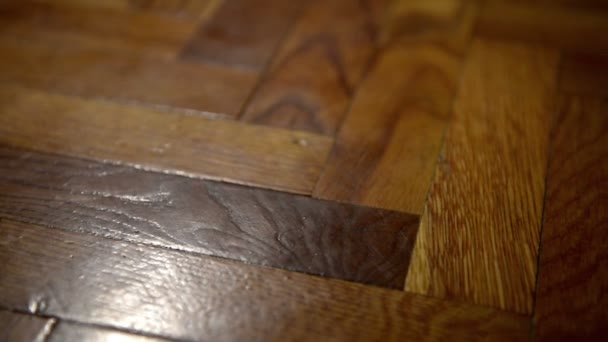 Velho piso de madeira deslizante — Vídeo de Stock