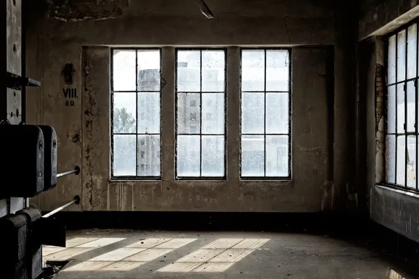 Intérieur industriel avec lumière br — Photo