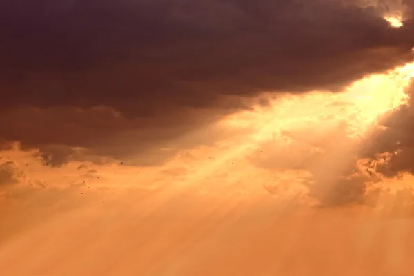 Artistieke zonsondergang met heldere hemel en wolken — Stockfoto