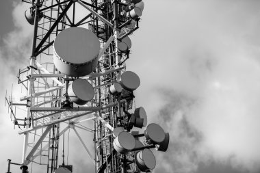 Large Communication tower against sky clipart