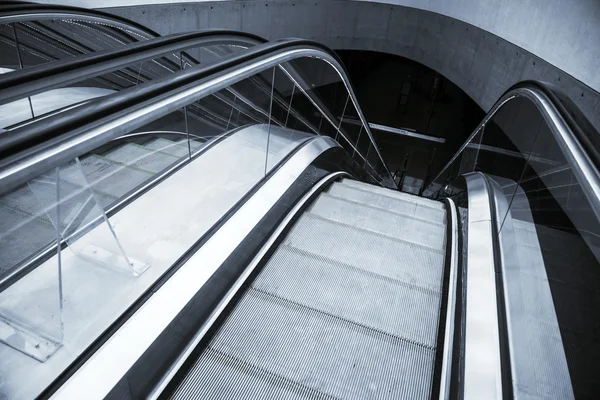 Moving escalator in the business center — Stock Photo, Image