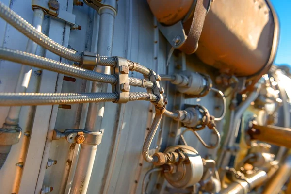 Straalmotor van een vechter vliegtuig close-up — Stockfoto