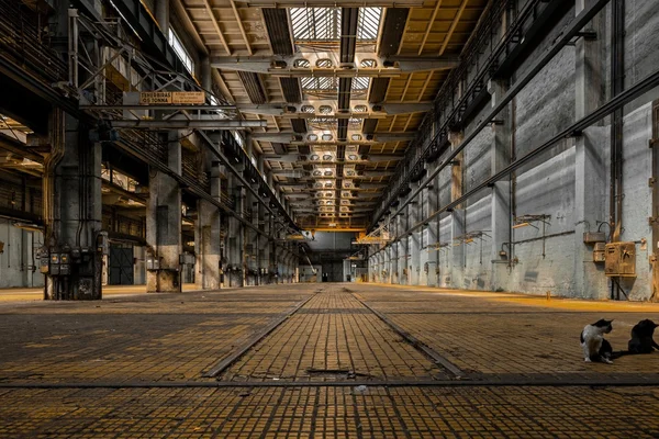 Large industrial hall of a repair station — Stock Photo, Image